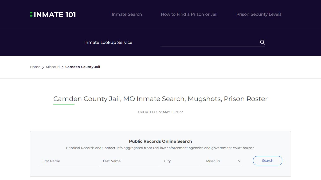 Camden County Jail, MO Inmate Search, Mugshots, Prison ...